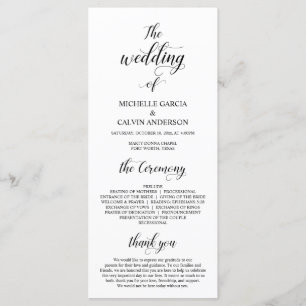 Programme Elegant Classy, Écriture noire, Cérémonie Mariage