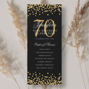 Programme élégant de 70e anniversaire avec confett