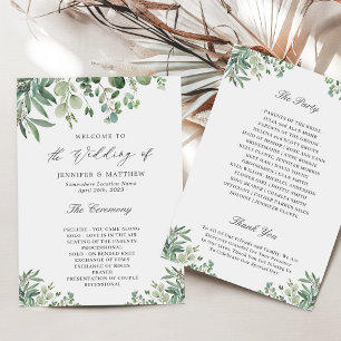 Programme Elégant Eucalyptus Feuille Mariage de verdure