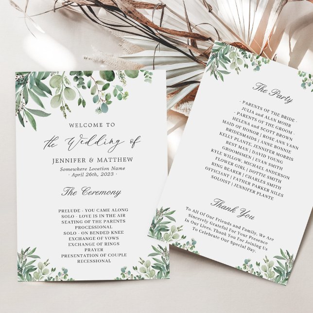 Programme Elégant Eucalyptus Feuille Mariage de verdure (Créateur téléchargé)