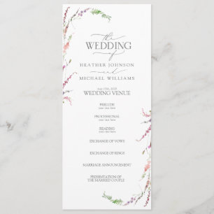 Programme Élégant Fleur sauvage  Floral Mariage