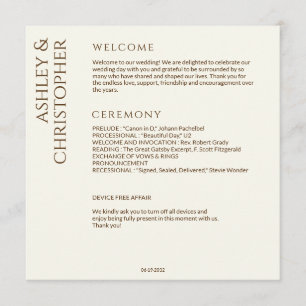 Programme Élégant Fleur sauvage moderne Mariage off-White
