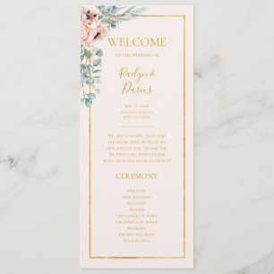 Programme Élégant flou Pastel Wedding Program
