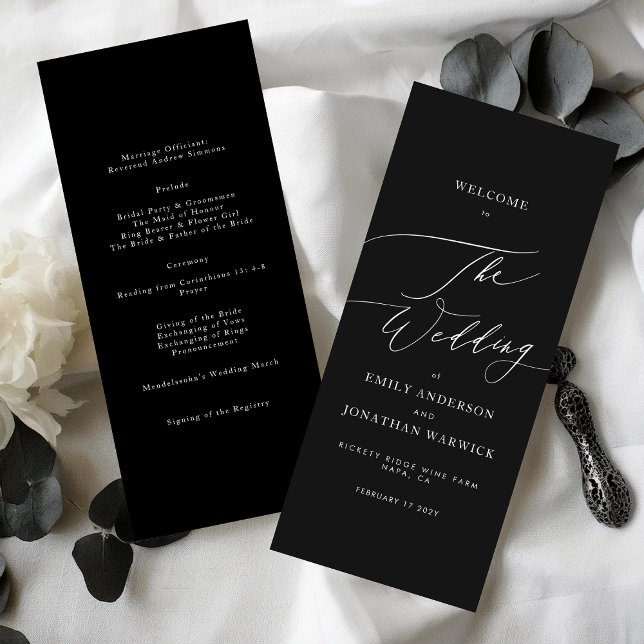 Programme Élégant Le Mariage Moderne Mariage de calligraphie (Créateur téléchargé)