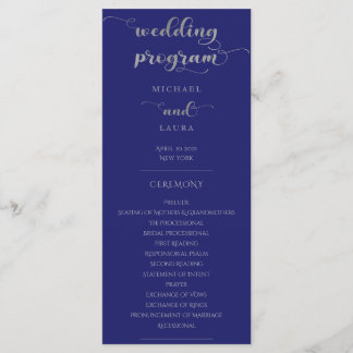 Programme Elégant Mariage bleu marine et argent