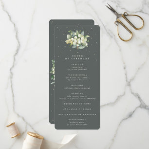 Programme Élégant Mariage de bouquet Eucalyptus & Snowberry 