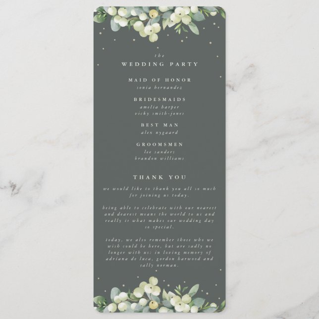 Programme Elégant Mariage de la fraise verte+Eucalyptus (Dos)