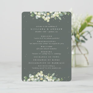Programme Elégant Mariage d'hiver Eucalyptus & Snowberry Ver