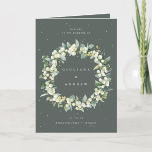 Programme Elégant Mariage d'hiver Eucalyptus & Snowberry Ver