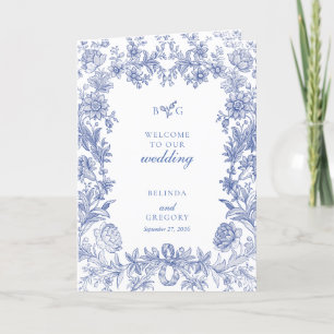 Programme Elégant Mariage Floral Français Ordre de service