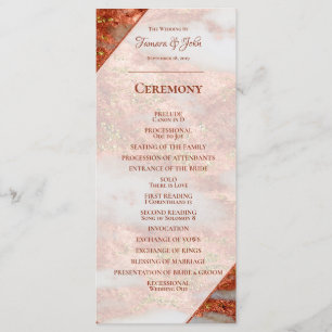 Programme Élégant Mariage géométrique en marbre or cuivre