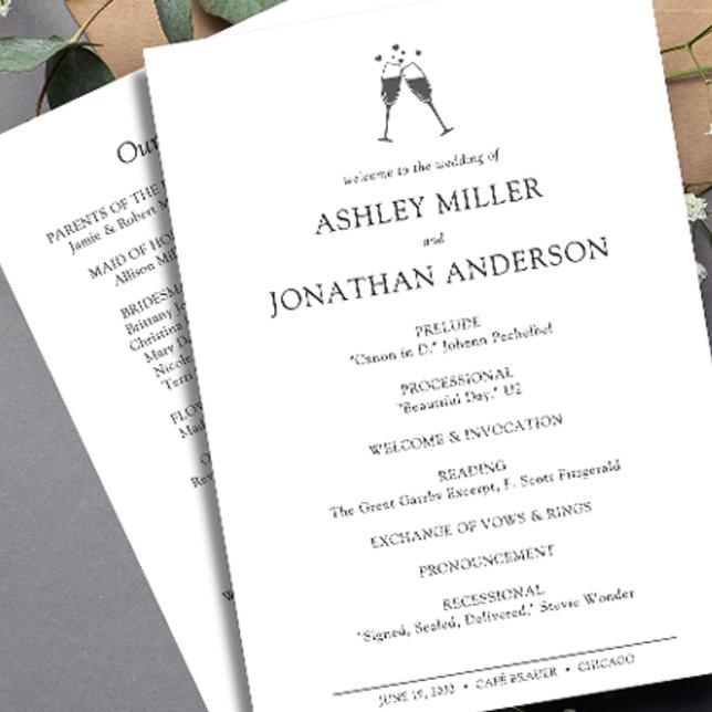 Programme Élégant Moderne Éléments simples Mariage (Créateur téléchargé)