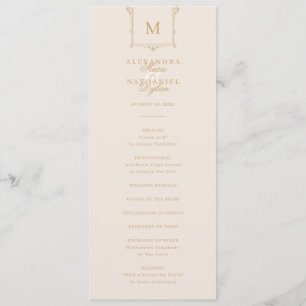 Programme Élégant Monogramme Vintage Mariage noir et blanc