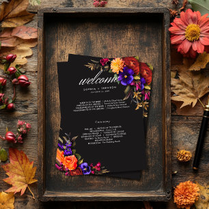 Programme Élégant Moody Vibrant Harvest Floral Mariage