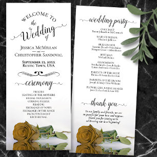 Programme Elégant or Ochre Goldenrod Rose Romantique Mariage