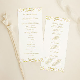 Programme Élégant or Vintage Mariage glamour