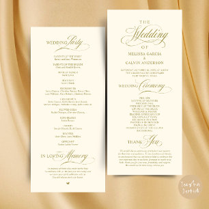 Programme Élégant Ordre de Cérémonie de Mariage Classe