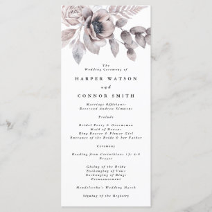 Programme Elégant romantique Aquarelle Mariage floral