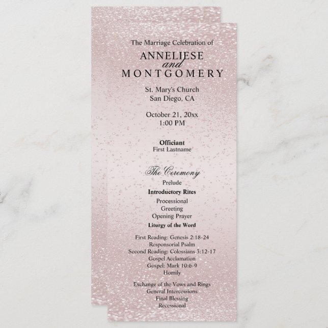 Programme Elegant Rose Glitter  -  Program (Devant / Derrière)