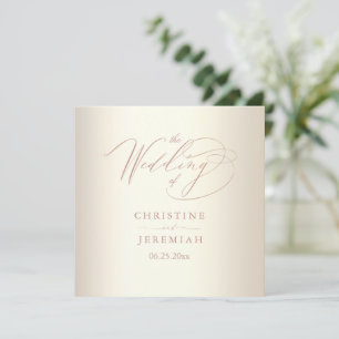 Programme Élégant Rose Gold Script Mariage brillant Champagn