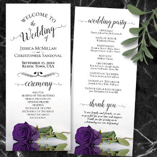 Programme Élégant Royal violet Rose Mariage romantique