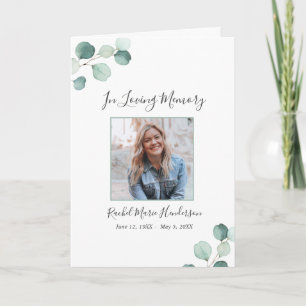 Programme Elégant Sage Vert verdure Eucalyptus Funérailles