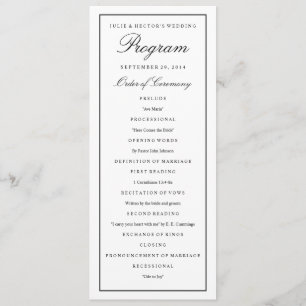 Programme Élégant script Black Border Wedding Program