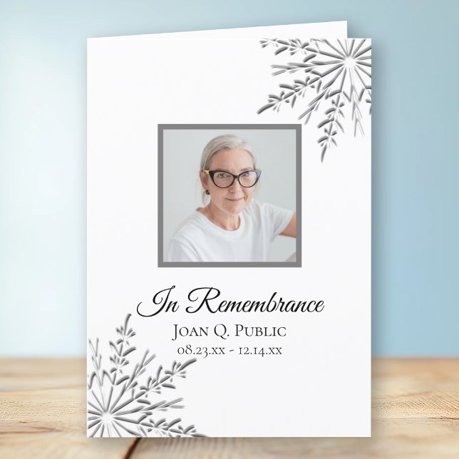 Programme Élégant Snowflakes d'hiver Service funéraire plié (Créateur téléchargé)