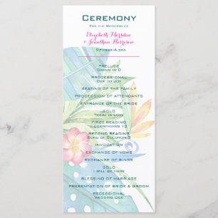 Programme Élégant Tropical Floral Turquoise Berry Mariage ro