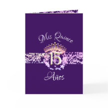 Elégant violet Boho Gold Quinceañera espagnol