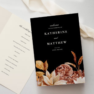 Programme Élégante cérémonie florale d'automne Mariage noir
