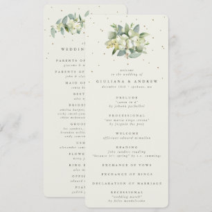 Programme Elégante crème Snowberry+Eucalyptus Bouquet Mariag
