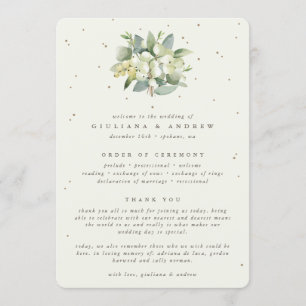 Programme Elégante crème Snowberry+Eucalyptus Bouquet Mariag