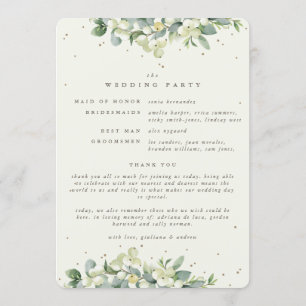 Programme Elégante Crème Snowberry+Eucalyptus Mariage d'hive