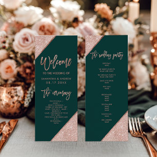 Programme Emerald Green et Rose Gold Parties scintillant Mar