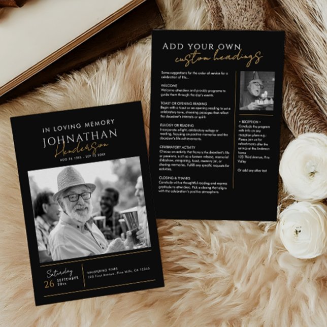 Programme En Mémoire Amoureuse Mémorial moderne 2-Photo Élég (Créateur téléchargé)