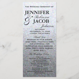 Programme en pastel argenté doux de mariage