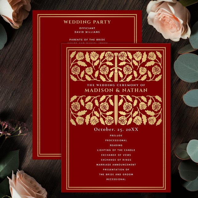 Programme Épée dorée médiévale écarlate Mariage royal (Créateur téléchargé)