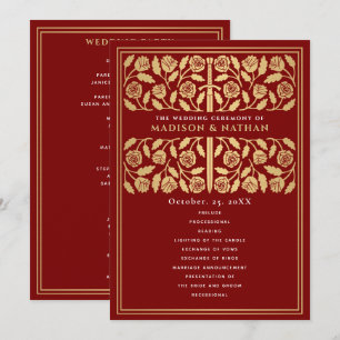 Programme Épée dorée médiévale écarlate Mariage royal