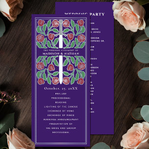 Programme Épée florale médiévale violette argentée Mariage r