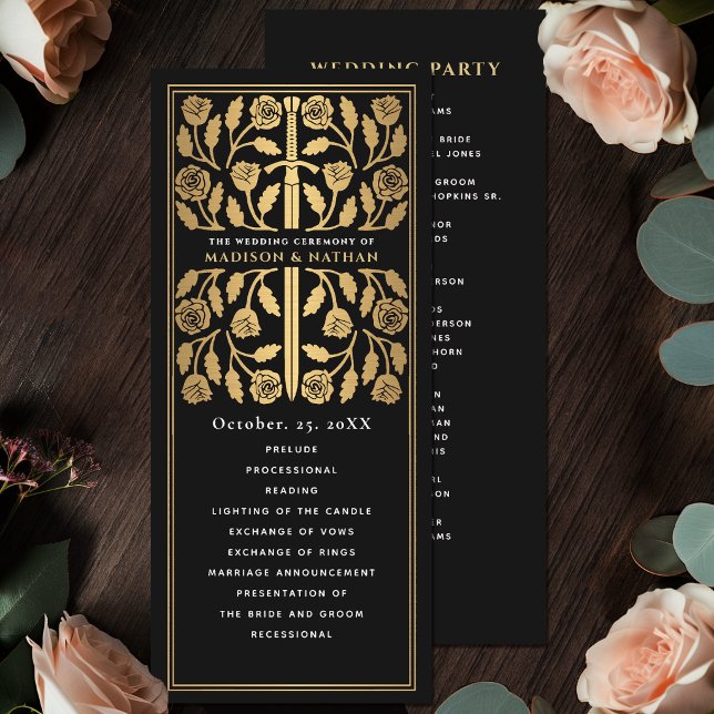 Programme Épée Médiévale Dorée Mariage Royal Noir (Créateur téléchargé)