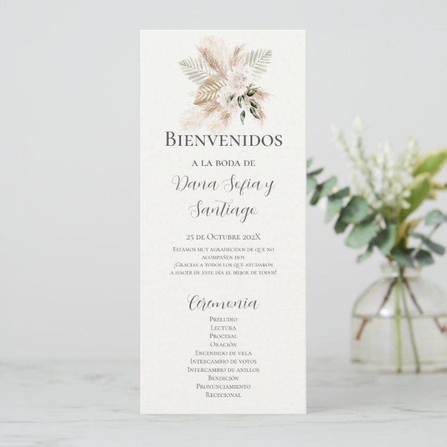 Programme espagnol de mariage des choeurs (Debout devant)