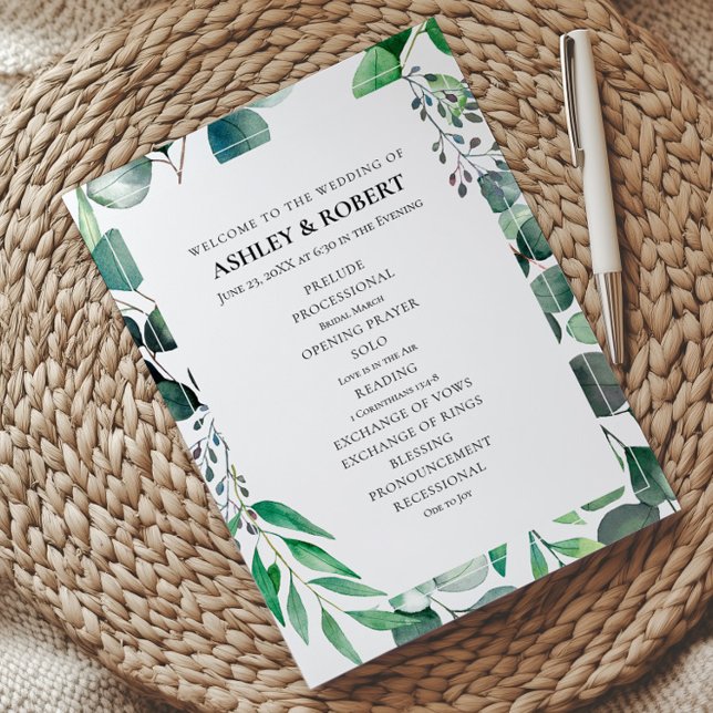 Programme Eucalyptus Garden Botanical Wedding Ceremony (Créateur téléchargé)