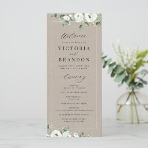 Programme Eucalyptus Verdure blanc floral rustique mariage