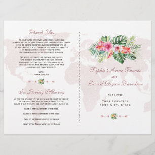 Programme Exotique Tropical Floral Gold World Map