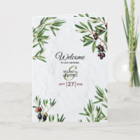 Feuille d'olive Grèce île Mariage Ordre de service