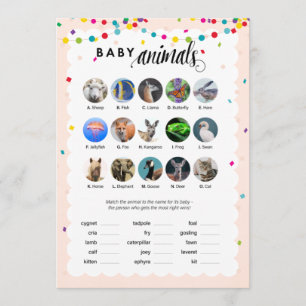 Programme Fiesta thème baby shower jeu bébé animaux