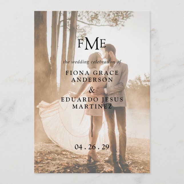 Programme Fiona Photo Bold Monogramme Mariage moderne (Devant)