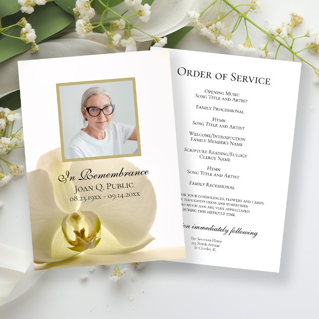 Programme Fleur d'orchidée sur le service funéraire blanc (Créateur téléchargé)