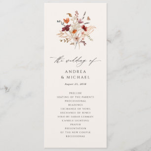 Programme Fleur sauvage Boho Elegant Mariage de automne